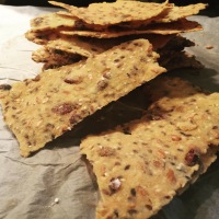 Vegan gluten free 4-seed lavosh crackers